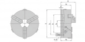 Трехкулачковый токарный патрон K11-325 MetalCraft, без фланца