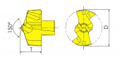 QD-223-RA-F7058 Сменная головка для корпусного сверла 22.3 мм, тип RA