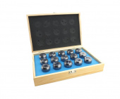 ER40-SET-15-OM Набор цанг ER40 - 15 шт. (4,5,6,7,8,9,10,12,14,15,16,18,20,22,25 мм) в деревянном кейсе