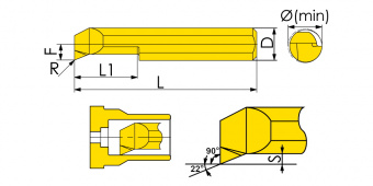 MUR-6-R0.2-L22-JF610M Мини-резец для продольного растачивания
