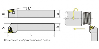 SWR4040S27 Резец (державка) для наружной резьбы