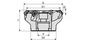 AF01.12C60.200.12 Фреза торцевая насадная со сменными пластинами