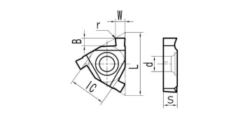 T16N-050-PM125 Пластина отрезная, канавочная