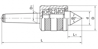 LC-MD-MT3A Центр вращающийся для средних нагрузок, конус Морзе 3