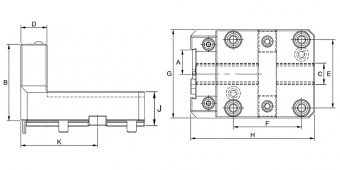 BMT55-U32x82 Инструментальный блок (MetalCraft) для отрезных лезвий (позиционирование радиальное, марк. BMT55-CUT32)
