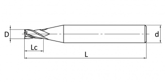 M2S0210LG Микрофреза твердосплавная концевая