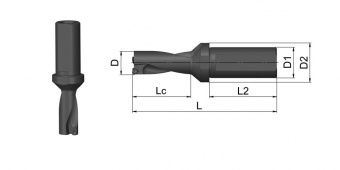 Сверло со сменными пластинами UD40.SP07.245.W25